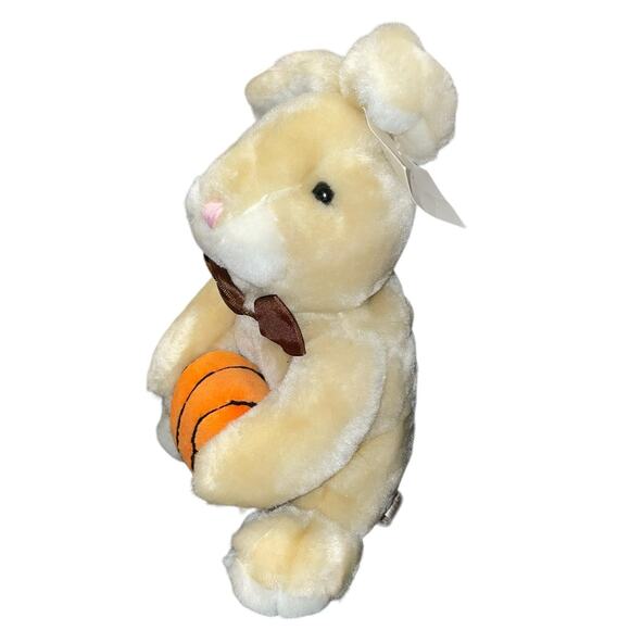 Dan Dee Plush Bunny Rabbit Basketball Stuffed Animal Nursery Shower Gift Bow 11" - Picture 4 of 11